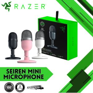 Razer Seiren Mini Wired Condenser Microphone with Heavy-Duty Tilting Stand for Clear Sound - New