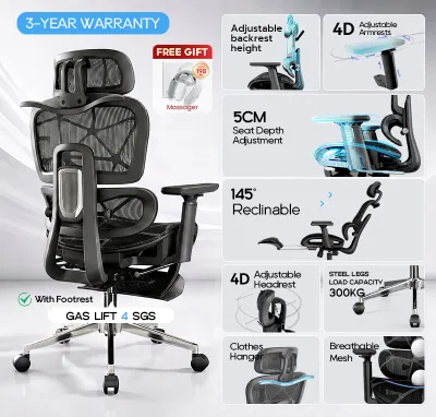 Xpanse LS900 office chair Adjustable Back Height ergonomic computer chair steel leg study chair gaming chair Adjustable seat depth Meeting Room