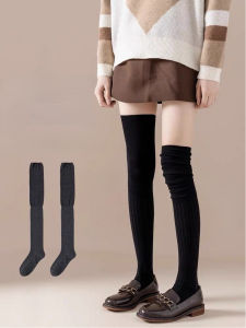 ⚡Amandad Stores⚡ถุงเท้ายาวเหนือเข่าสำหรับผู้หญิง ถุงเท้ายาวเหนือเข่างานเย็บปะติดปะต่อแฟชั่น ถุงเท้าสูง jk ญี่ปุ่น ห้าสี จัดส่งจากประเทศไทย