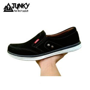 Sepatu Kerja Pria Slip On Bahan Kulit Suede Sol Karet Anti Slip Size 39-43