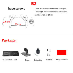 EKLEVA Car Dashboard Center Panel Console Rear View Mirror Camera DVR Holder Dash Cam Universal Mount Fixed Stand Recorder Bracket