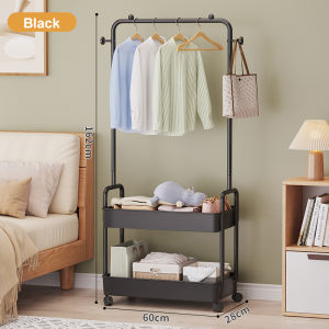Clothes Rack With Wheels Floor-Standing Clothes Hanger Rack Indoor Outdoor Multi-functional Storage