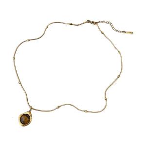 Thủ công Vòng cổ với tinh tế tự nhiên màu đỏ Mắt Hổ Hạt độc đáo mặt dây chuyền đá quý neckchain Bohemian