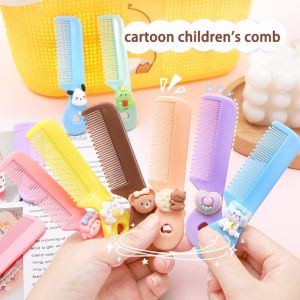 EXCES หวีหัวกลม หวีการ์ตูนสำหรับเด็ก ด้ามจับเรียบลื่น หวีผมขนาดเล็ก หวีหัวเด็กวัยหัดเดิน มัลติฟังก์ชั่ รู้สึกสบายตัว หวีผมเด็กลายการ์ตูน การดูแลประจำวันของเด็ก