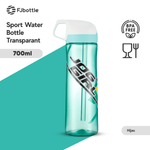 FJbottle - Botol Olahraga Portable Ringan Bahan Tritan 700ML Transparan BPA Free Dengan Sedotan