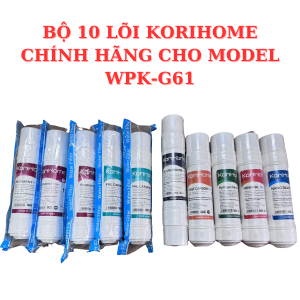 Combo 10 lõi Korihome chính hãng 3 SED+2 PRE+1 RO+ 1 POST + 1 HYDROGEN ALKALINE + 1 MINERAL+ 1 NANO SILVER