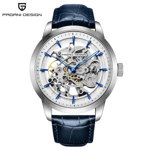 PAGANI DESIGN Business Man Watch Luxury Skeleton Hollow Leather Mens Wristwatch New Mechanical Male Clock