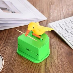 Cute Bird Shape Toothpick Holder Plastic Colorful Portable Toothpick Dispenser Box Creative Convenient Storage Organizer for Home Kitchen Living Room Table