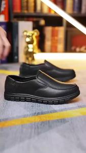 【Free Shipping】New Faux Leather MenS Casual Shoes For Business And Parties Non-Slip Soft-Soled Shoes For Middle-Aged And Elderly Fathers And Chefs