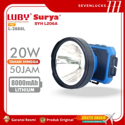 Headlamp - Senter Kepala LUBY 2888 / L2888 / L-2888 - Rechargeable - Cahaya Putih / Cahaya Kuning - Bisa DIMMER / SURYA L205A