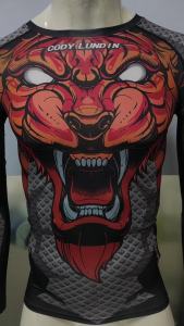 CODY LUNDIN การพิมพ์ดิจิตอลกีฬาการบีบอัด Sublimated Jiu Jitsu BJJ แขนยาว MMA Rashguard ยืดมวย Jersey ผู้ชาย