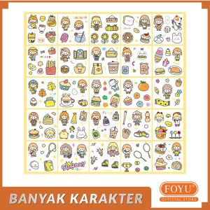 Stiker Lucu Anak Karakter Korean Style DIY Buku Laptop Botol Minum