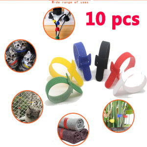 [Ready Stock]10Pcs Velcro Straps 1.2*15cm Back To Back Nylon Reusable Necktie Plunge Hook Loop Fastener