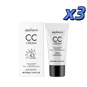 CC Cream Hydrating Foundation Liquid Spf43 Even Skin Tone Brightening Lightweight Moisturizer Long-Lasting Natural Finish Makeup