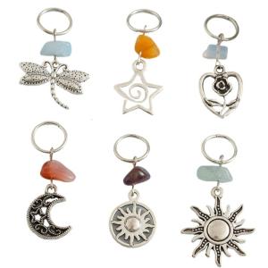 Bohemian đồ trang sức tóc cho tóc tết dây thừng Braid kẹp dạng tròn dân tộc nhẫn treo vật trang trí kẹp dạng tròn tóc Braid dreadlocks phụ kiện