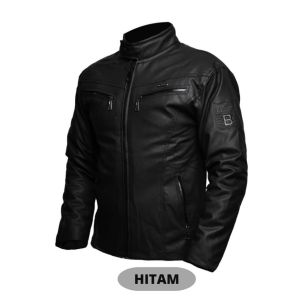 Jaket kulit pria terbaru bahan kulit sintetis jaket motor anti badai bordir L  XL  XXL  XXXL