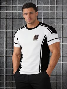 Mens T-Shirt Fashion Color Block 3D Print Tee Outdoor Run Fitness Sports Short Sleeve Summer Casual O-Neck Loose Breathable Top