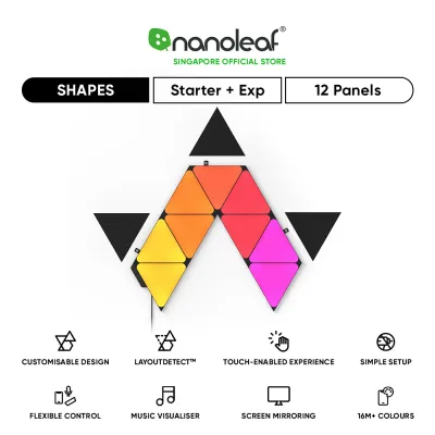 Nanoleaf Shapes Limited Edition Ultra Black Triangles Smarter Kit