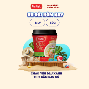 Cháo yến đậu xanh thanh mát Yến Việt vị thịt bằm rau củ/ gà hầm hạt sen giải nhiệt bổ dưỡng 50g/ly