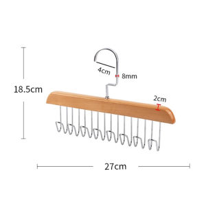 8 Hooks Wood Hanger 360 Degrees Rotating Bra Hanger Wood Tie Hanger Hanger For Belt Scarfs Vest
