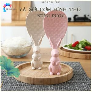 Vá Xới Cơm Hình Thỏ Lúa Mạch Có Thể Đứng Được - SOHANEI FAM - Muôi Múc Cơm Chống Dính Hình Thỏ Dễ Thương