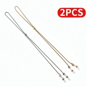 Colnes Metal Mask Hanging Rope Necklace 2mm Face Mask Lanyard Mask Glasses Holder Adjustable Hanging Rope Two Hooks