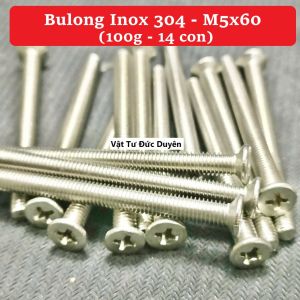 Bulong đầu bằng INOX 304 - M5x60 (100g/ 14 con)