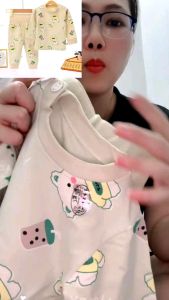 Bộ quần áo trẻ em bộ thu đông cạp cao chất cotton quảng châu cho con trai con gái từ 5-18kg