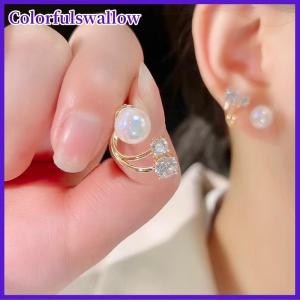 Colorfulswallow Zircon Bông tai ngọc trai cho phụ nữ thời trang bông tai pha lê Studs Wedding party phụ kiện trang sức quà tặng