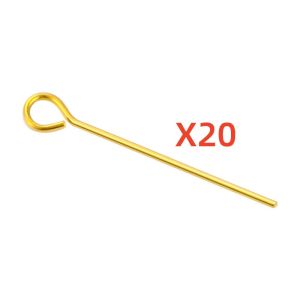 ต่างหูสแตนเลส20ชิ้น/ล็อตเข็มหมุดหัวแบนประดับด้วยลูกปัดเข็มหมุดสำหรับอุปกรณ์ทำเครื่องประดับ Diy