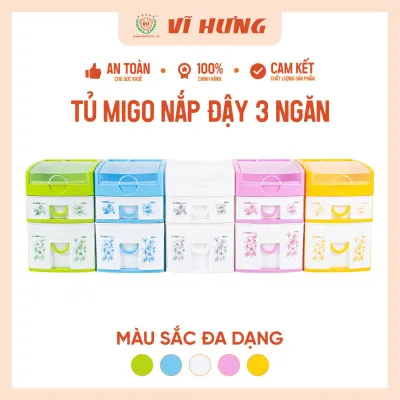 Tủ Nhựa Mini Để Bàn 3/4/5 Tầng MÀU TRẮNG - Hộp Tủ Nhựa Để Bàn Làm Việc - Nhựa Vĩ Hưng 9164 9165 9166 - trắng