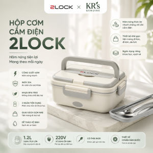 Hộp cơm cắm điện 3 ngăn inox 2Lock Korea 60W 200ml + 200ml + 500ml hâm nóng nhanh an toàn