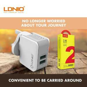 LDNIO FAST CHARGER A2203/2 USB PORT 2.4A/USB CABLE INCLUDE /UK PLUG