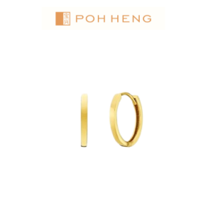Poh Heng Jewellery 22K Huggies Earrings in Yellow Gold [Price By Weight]