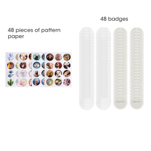 DIY Badge Maker Kit with Custom Design Pins and Tacks with 48pcs Button Parts Creativity Press Maker Childrens Handmade Unique Gift Badge Maker Press Machine for Party Souvenirs 55mm DIY Button