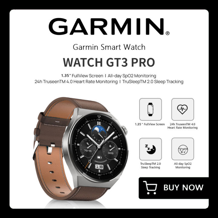 Garmin Original  Watch GT3 PRO  Waterproof Smart Watch for IOS Android | 1.35 Inch Full Screen Fitness Sports Smart Bracelet Watch | 24 Hours Blood Oxygen & Blood Sugar & Heart Rate & Sleep Monitoring Bluetooth Call Men's and Women's Watches