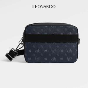 Leonardo Túi Hộp Nam Monogram Neo Da Microfiber Cao Cấp Thiết Kế Nhỏ Gọn Cá Tính Kháng Nước Thời Trang Thành Thị