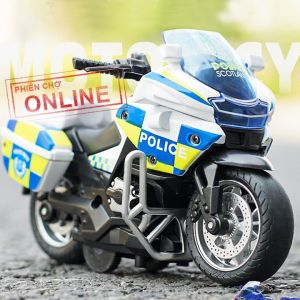 Xe Mô Hình Mô Tô CS Tuần Tra Bằng Hợp Kim có đèn và âm thanh tỷ lệ 1:14