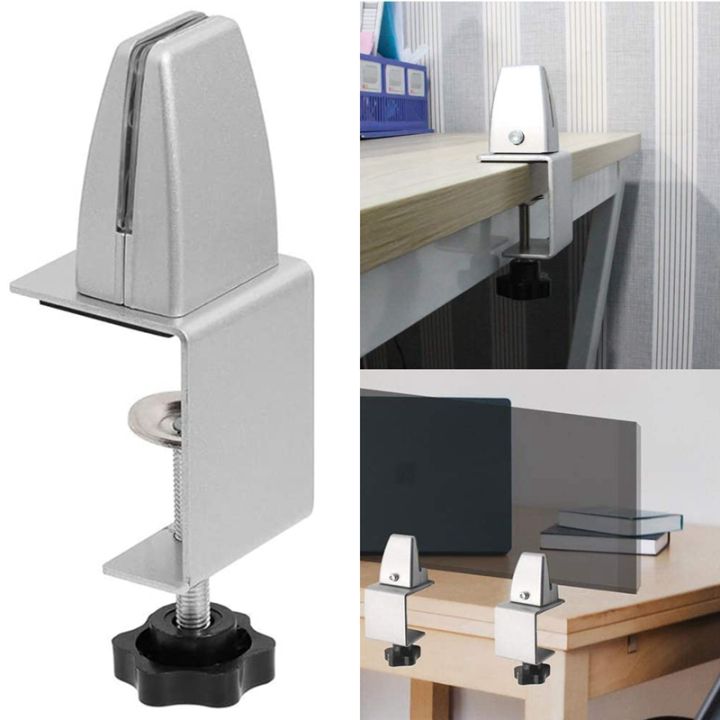 HIOFCSIR Sneeze Guard Support Clamps, Adjustable Desk Divider Partition Clips For 0.1 To 1 Inch Thick Panels, Acrylic Plexiglass Partition