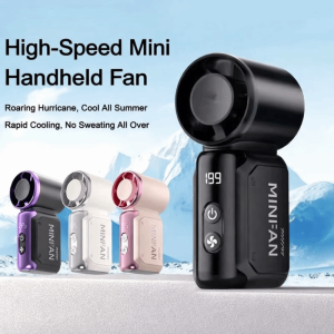 MINIFELE 262 High-speed Turbine Mini Handheld Fan Digital Display Adjustable Settings Desk Fan Portable USB Rechargeable Electric Fan for Camping Outdoor