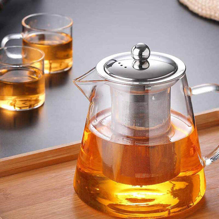 GF 1L Glass Borosilicate Teapot with Removable Infuser, Stovetop Safe ...