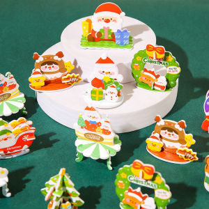 Christmas 3D Puzzle DIY Craft Toy for Kids Xmas Handmade Festive Gift for Kindergarten DIY Building Model for Children