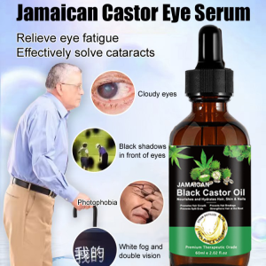 Organic Jamaican Castor Oil Eye Serum Thicken Eyelashes Reduce Puffiness Fine Lines Nourishing Eye Gel for Sensitive Skin Jamaican Castor Eye Serum Dark Circle Reduction Serum Sensitive Skin Eye Gel Under Eye Treatment