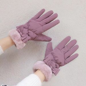 DRESSPLUS Chống gió Găng tay nữ có nơ Giữ ấm Không thấm nước Găng tay giữ ấm mùa đông Thời trang Đầy đủ ngón tay Găng tay đi xe đạp Nữ/Nữ