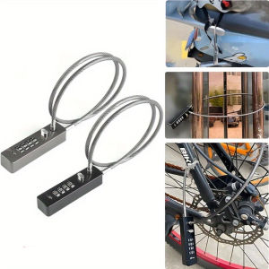 QFV5F รหัสรีเซ็ตได้ สายล็อคเชือกยาว ชุดค่าผสม4หลัก หนาขึ้น ล็อครหัสผ่านลวด ใช้งานได้จริง นุ่มนุ่มๆ กุญแจตู้แฟ้ม ล็อกเกอร์จักรยาน