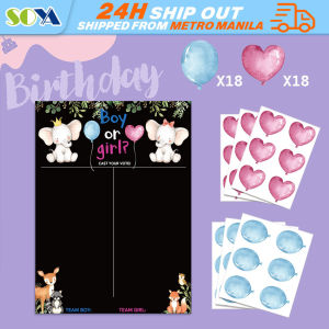 Boy or Girl Gender Reveal Voting Game Poster Board with Stickers Baby Gender Reveal Party Decoration Baby Shower Supplies Gender Reveal Party Supplies with Boy or Girl Bear Stickers Baby Shower Poster