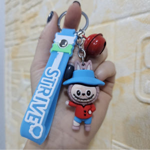 Labubu Keychain Creative Silicone Doll Pendant Car Keychain Accessories Childrens Birthday Gifts