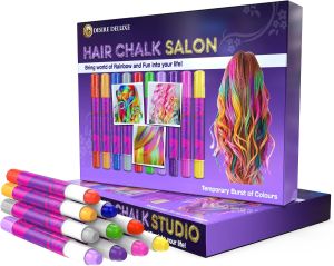 Bộ Phấn Tóc Desire Deluxe - Quà Tặng Cho Bé Gái 10 Bút Màu Tạm Thời Có Thể Rửa Được Dành Cho Trẻ Em Thanh Thiếu Niên Trang Điểm & Hóa Trang Bộ Đồ Chơi Nhiều Màu Sắc Phụ Kiện Giáng Sinh Sinh Nhật Halloween Hoạt Động Tiệc Tùng