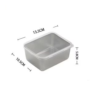 Stainless Steel Container Crisper FreshKeeping Storage Box With Lid Seal Freezer Food Organizer Bekas Simpan Makan 不锈钢容器
