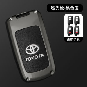 Car Key Fob Case Cover Shell Chain For Toyota Camry Corolla Altis RAV4 Wish Noah Voxy Estima Alphard Sienta Land Cruiser Harrier Smart Remote Zinc Alloy Genuine Leather Holder Protector Keychain